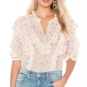 NWT Rebecca Taylor Glitter Gem Blouse